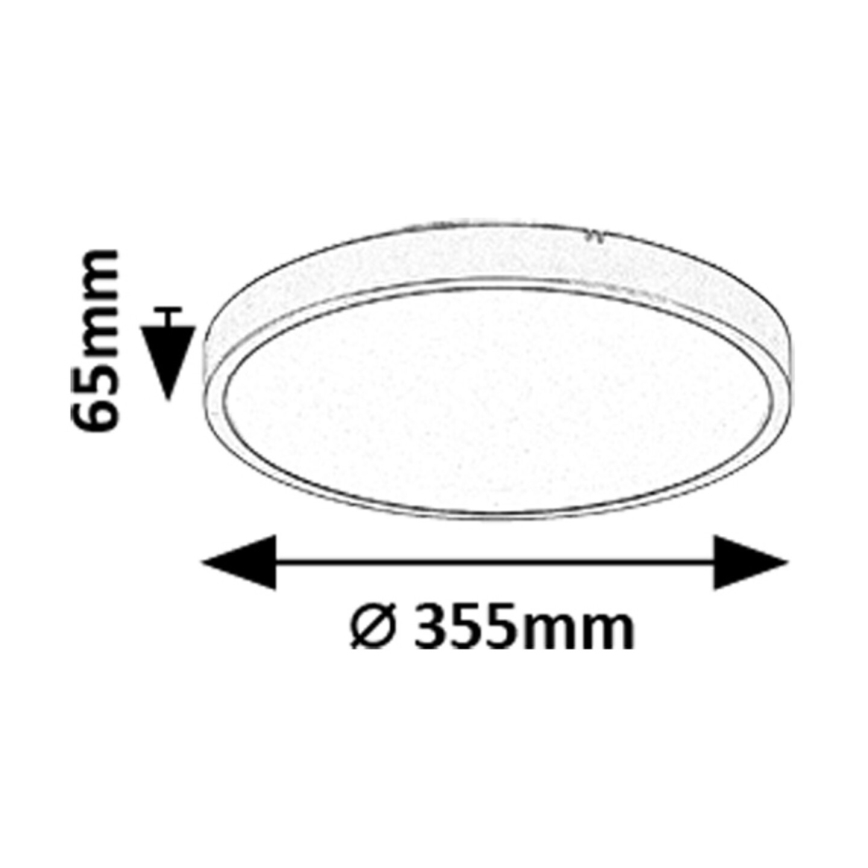 Rabalux - LED Aptumšojama vannas istabas griestu lampa LED/24W/230V 3000-6000K IP44 d. 35,5 cm melna + tālvadības pults