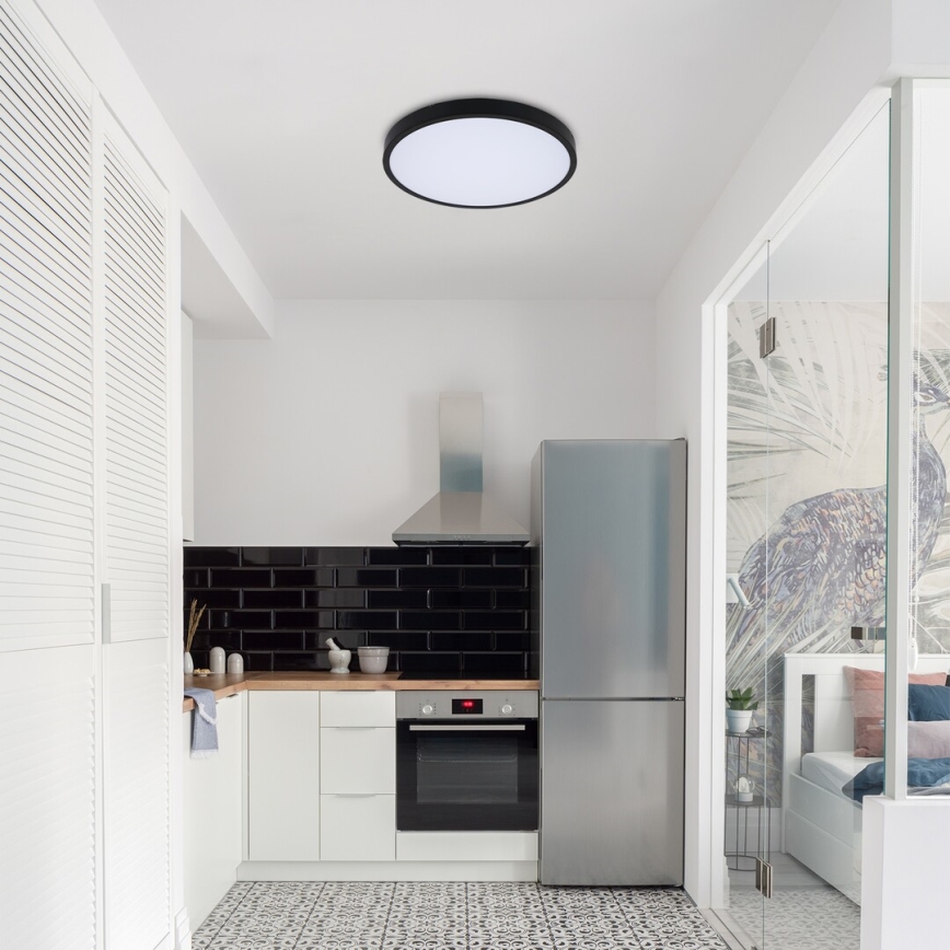 Rabalux - LED Aptumšojama vannas istabas griestu lampa LED/36W/230V 3000-6000K IP44 d. 42 cm melna + tālvadības pults