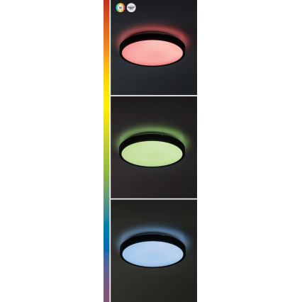 Rabalux - LED RGB Aptumšojama vannas istabas griestu lampa LED/36W/230V 3000-6000K Wi-Fi Tuya IP44 d. 42 cm melna + tālvadības pults