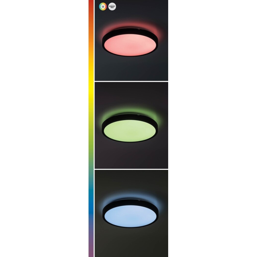Rabalux - LED RGB Aptumšojama vannas istabas griestu lampa LED/36W/230V 3000-6000K Wi-Fi Tuya IP44 d. 42 cm melna + tālvadības pults
