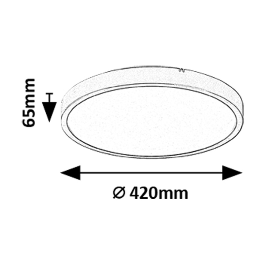 Rabalux - LED RGB Aptumšojama vannas istabas griestu lampa LED/36W/230V 3000-6000K Wi-Fi Tuya IP44 d. 42 cm melna + tālvadības pults