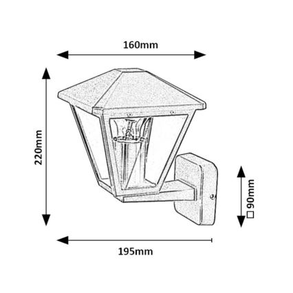 Rabalux - Āra sienas lampa 1xE27/40W/230V IP44