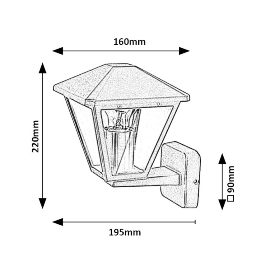 Rabalux - Āra sienas lampa 1xE27/40W/230V IP44
