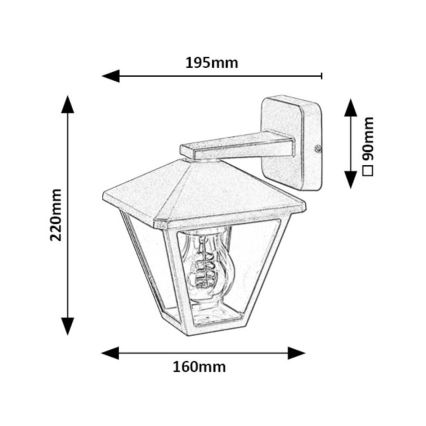 Rabalux - Āra sienas lampa 1xE27/40W/230V IP44