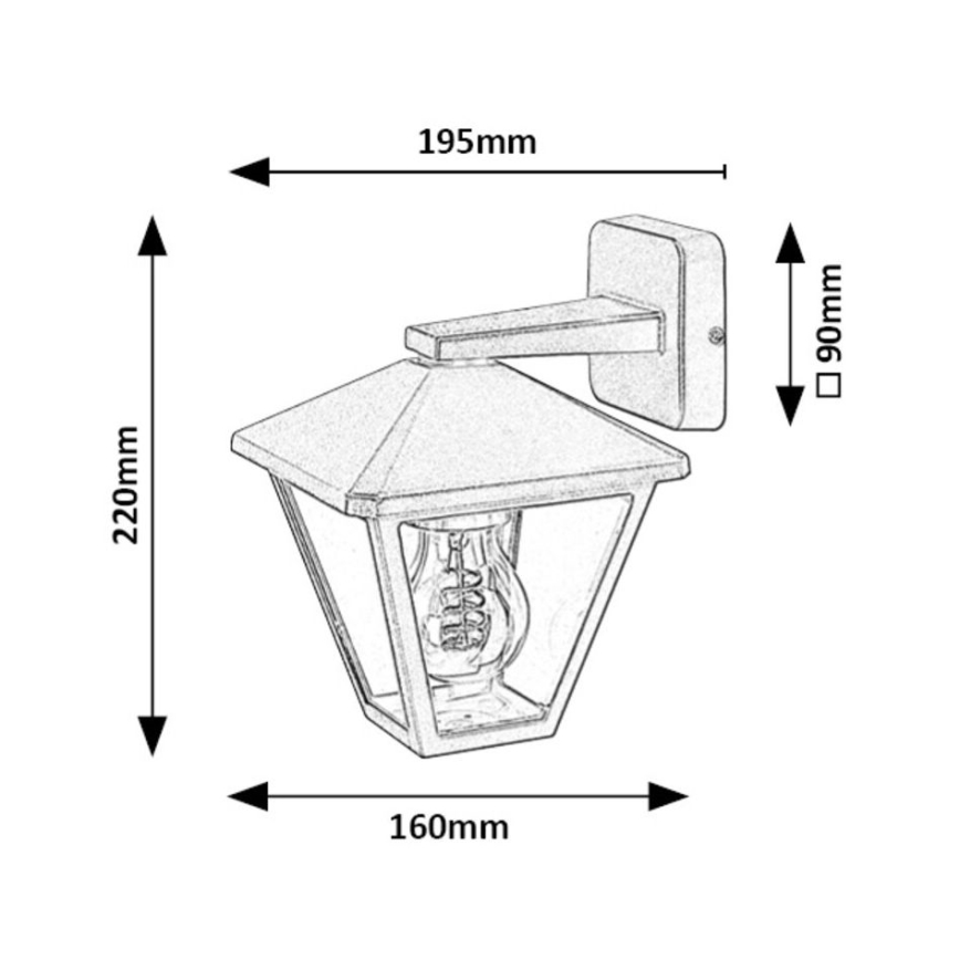 Rabalux - Āra sienas lampa 1xE27/40W/230V IP44