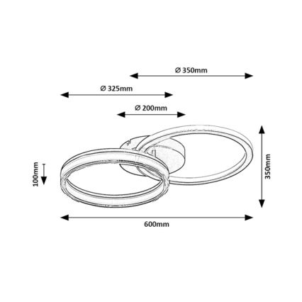 Rabalux - LED griestu lampa ar regulējamu spilgtumu LED/38W/230V 3000-6500K 60x35 cm + tālvadība