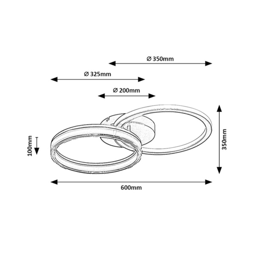 Rabalux - LED griestu lampa ar regulējamu spilgtumu LED/38W/230V 3000-6500K 60x35 cm + tālvadība