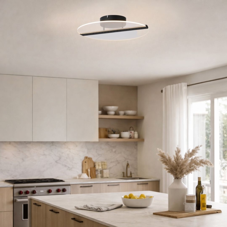Rabalux - LED griestu lampa LED/20W/230V 3000 Ø 41 cm melna/caurspīdīga