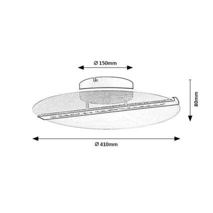 Rabalux - LED griestu lampa LED/20W/230V 3000 Ø 41 cm melna/caurspīdīga