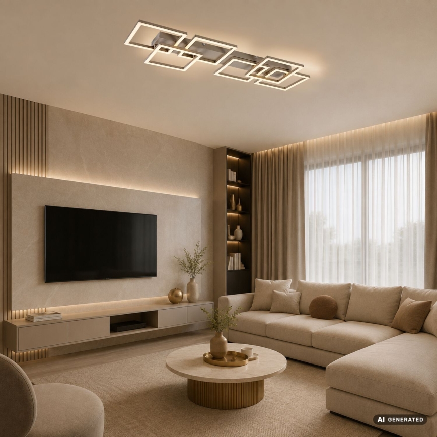 Rabalux - LED griestu gaismeklis ar regulējamu spilgtumu LED/40W/230V 3000-6500K 33x100 cm bēžs + ar tālvadības pulti