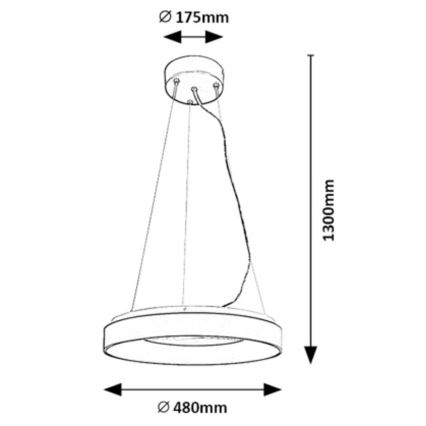 Rabalux - LED Aptumšojama lustra ar auklu LED/38W/230V 3000-6500K melna + tālvadības pults