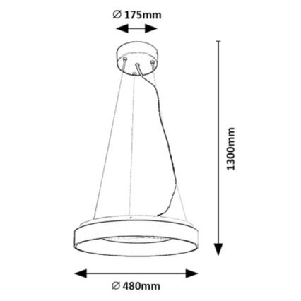 Rabalux - LED Aptumšojama lustra ar auklu LED/38W/230V 3000-6500K balta + tālvadības pults