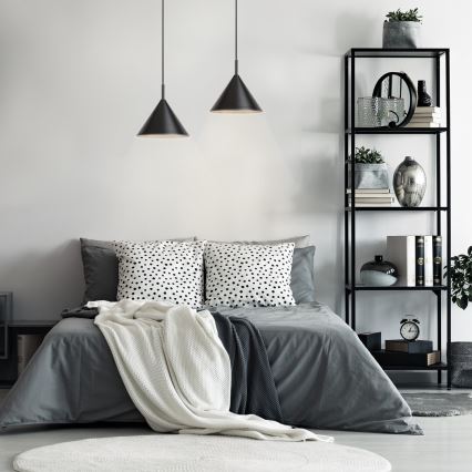 Rabalux - Pakaramais gaismeklis ar vadu 1xE27/40W/230V Ø 25 cm melns