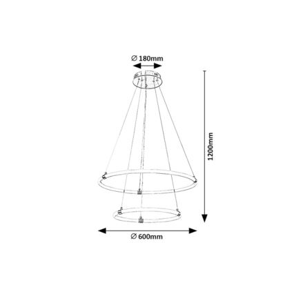 Rabalux - LED Aptumšojama lustra ar auklu LED/55W/230V + tālvadības pults