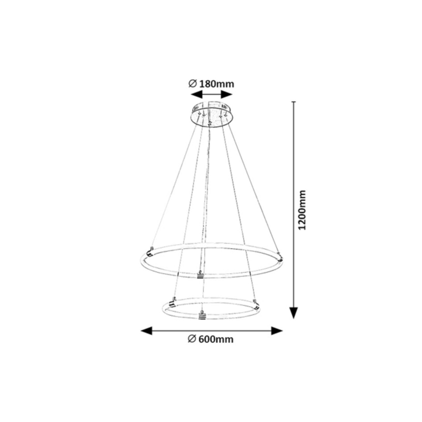 Rabalux - LED Aptumšojama lustra ar auklu LED/55W/230V + tālvadības pults