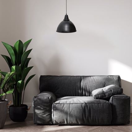 Rabalux - Lustra ar auklu 1xE27/60W/230V, melna