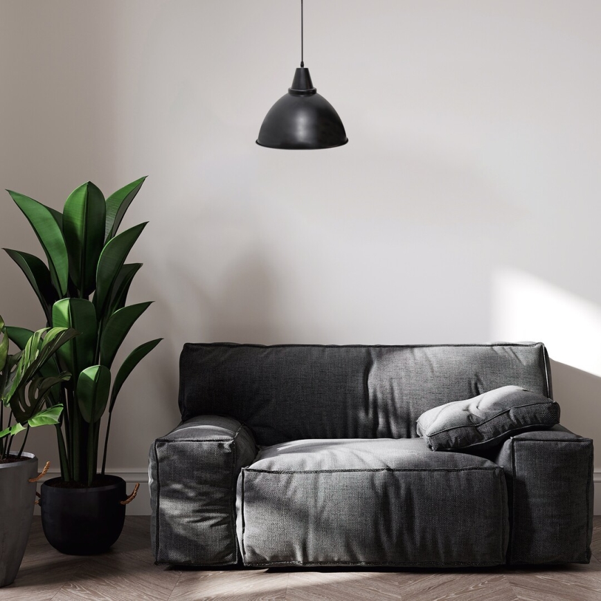 Rabalux - Lustra ar auklu 1xE27/60W/230V, melna