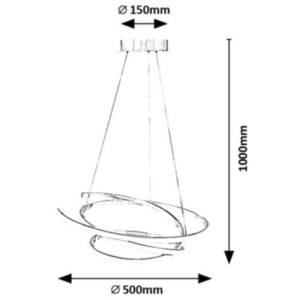 Rabalux - LED Lustra ar auklu LED/42W/230V 4000K