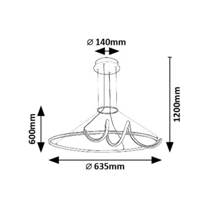 Rabalux - LED Aptumšojama lustra ar auklu LED/46W/230V 3000-6500K + tālvadības pults