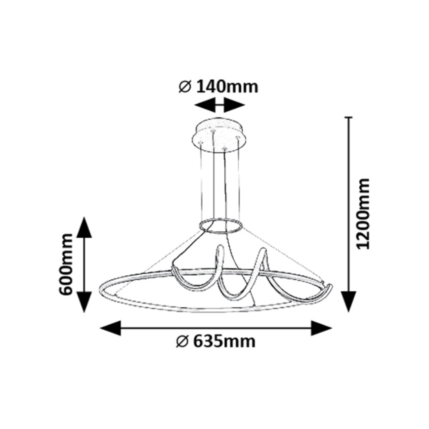 Rabalux - LED Aptumšojama lustra ar auklu LED/46W/230V 3000-6500K + tālvadības pults