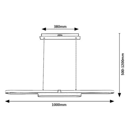 Rabalux - LED Lustra ar auklu LED/48W/230V 4000K hroms