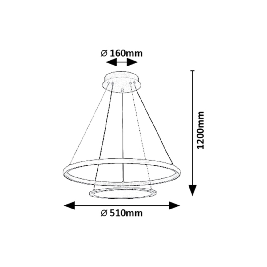 Rabalux - LED Aptumšojama lustra ar auklu LED/42W/230V 3000-6500K + tālvadības pults