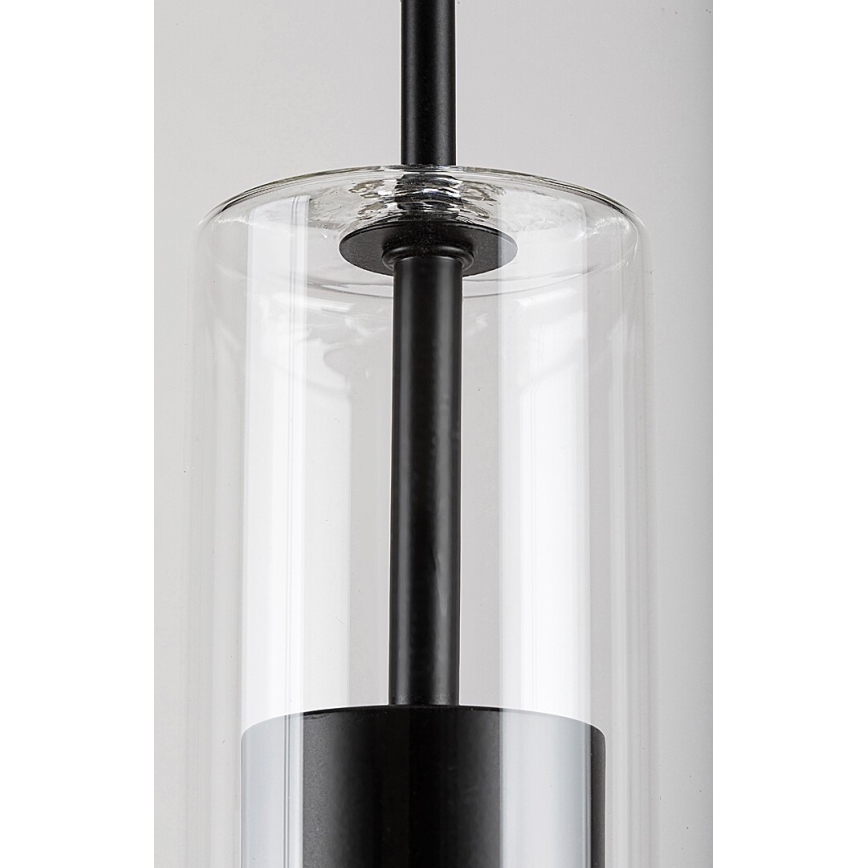 Rabalux - Lustra ar auklu 1xGU10/50W/230V caurspīdīga/melna