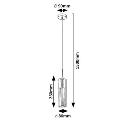 Rabalux - Lustra ar auklu 1xGU10/50W/230V caurspīdīga/melna