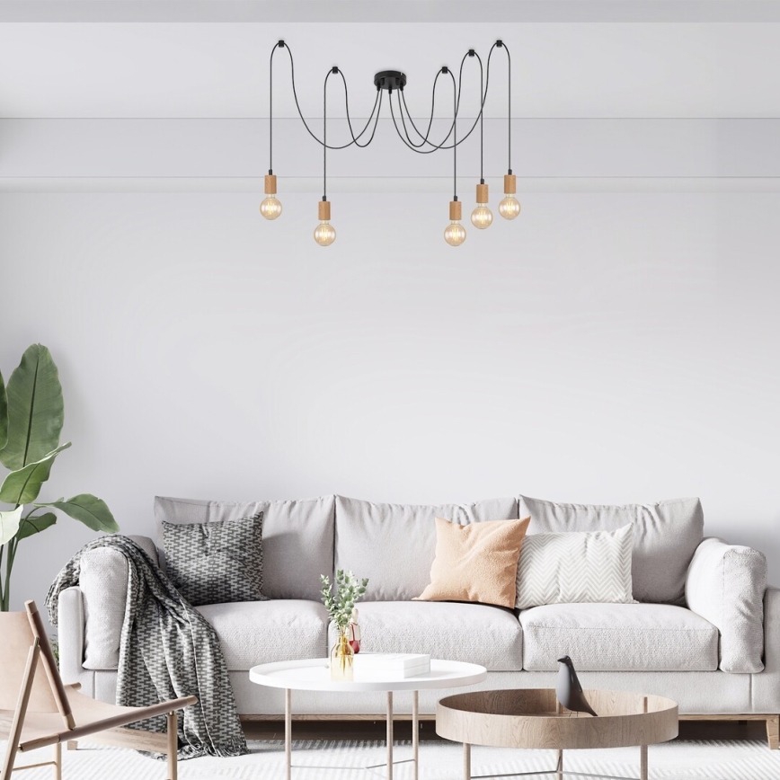 Rabalux - Lustra ar auklu 5xE27/60W/230V zirneklis dižskābardis