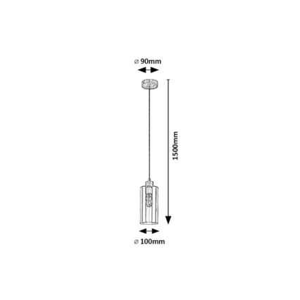 Rabalux - Lustra ar auklu 1xE27/25W/230V, ozolkoks