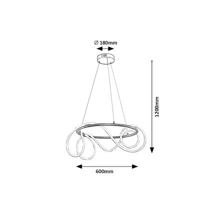 Rabalux - LED Lustra ar auklu LED/54W/230V