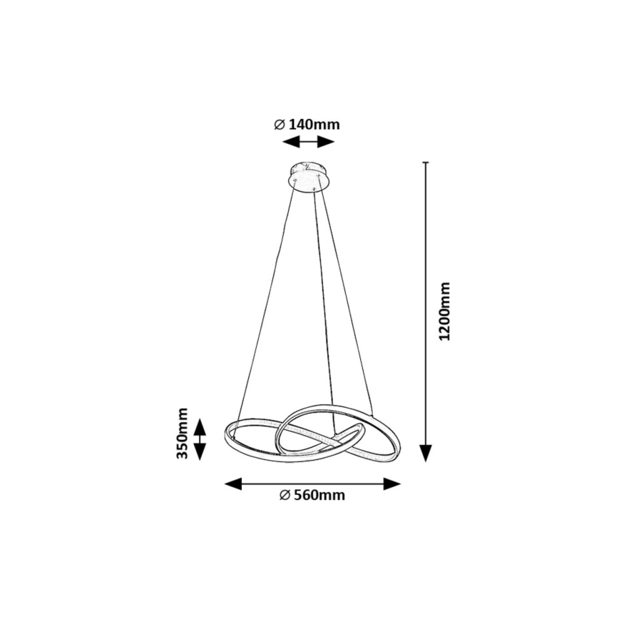 Rabalux - LED Lustra ar auklu LED/36W/230V 3000K zelta