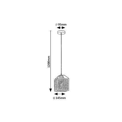 Rabalux - Lustra ar auklu 1xE27/40W/230V melna