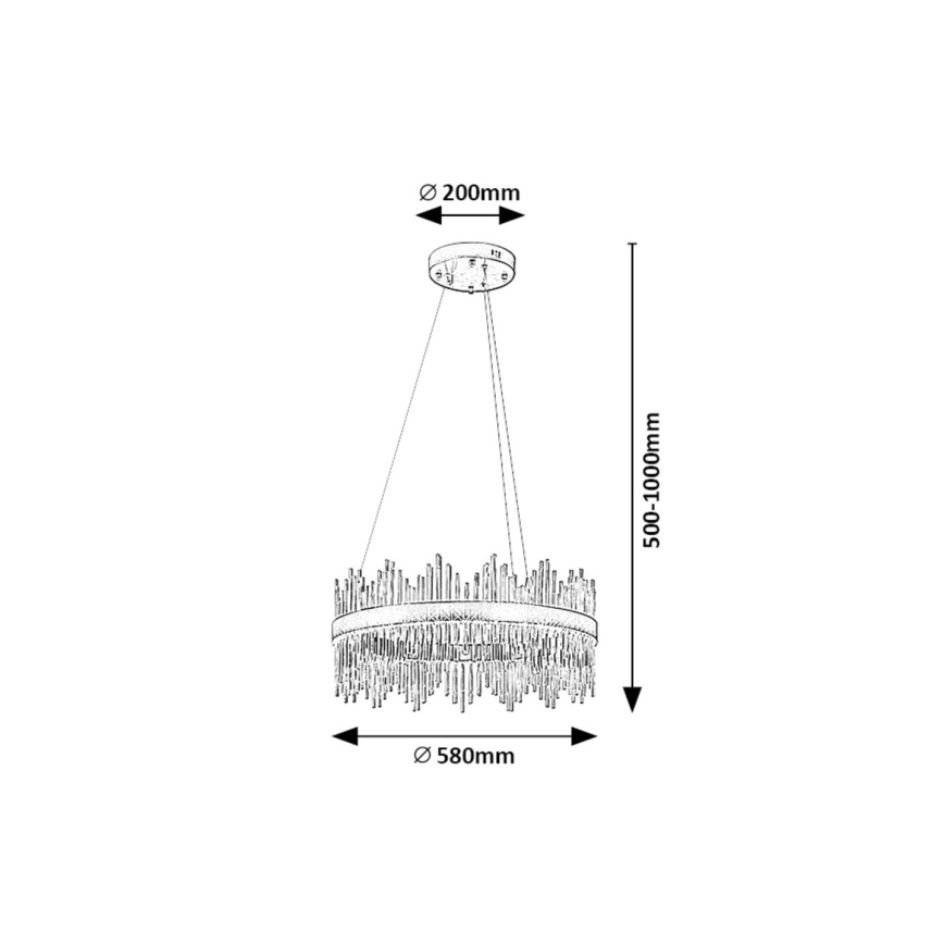 Rabalux - LED Lustra ar auklu LED/36W/230V 3000/4000/6000K zelta