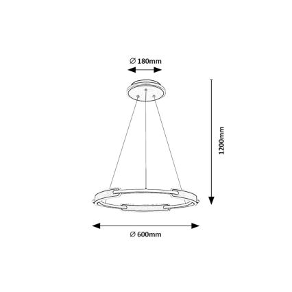 Rabalux - LED Lustra ar auklu LED/45W/230V 3000K/4000K