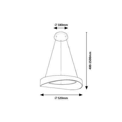Rabalux - LED Lustra ar auklu LED/56W/230V 3000K sudraba