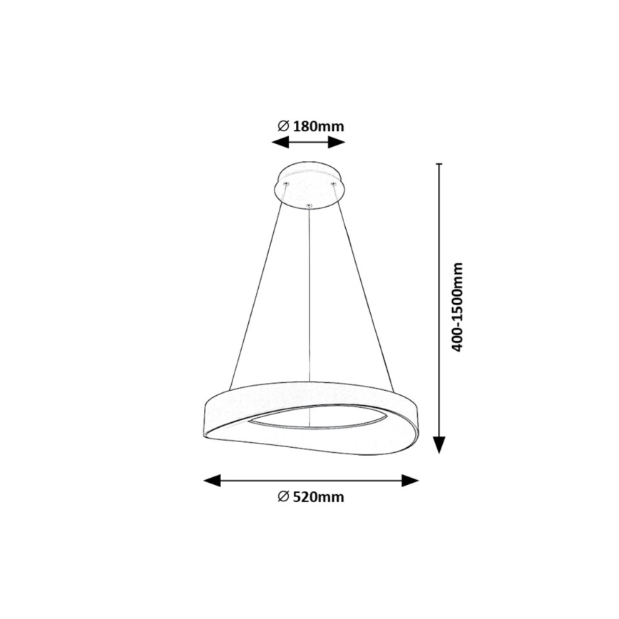 Rabalux - LED Lustra ar auklu LED/56W/230V 3000K sudraba