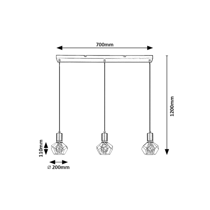 Rabalux - Lustra ar auklu 3xE27/40W/230V