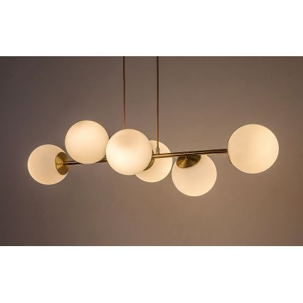 Rabalux - Lustra ar auklu 6xE27/35W/230V zelta