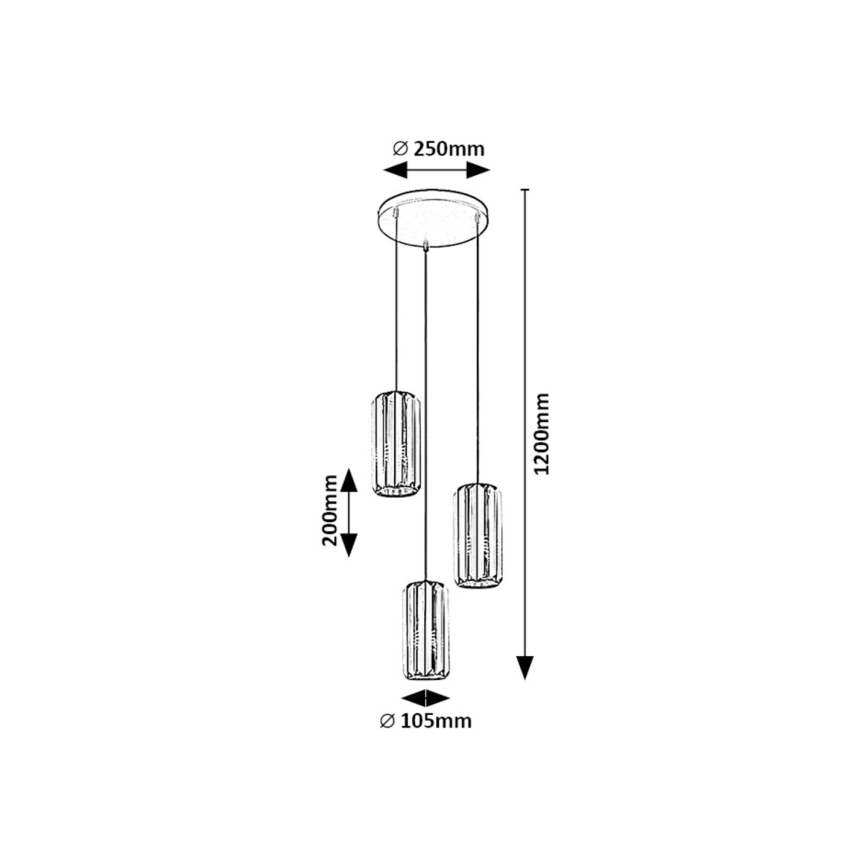 Rabalux - Lustra ar auklu 3xE27/40W/230V