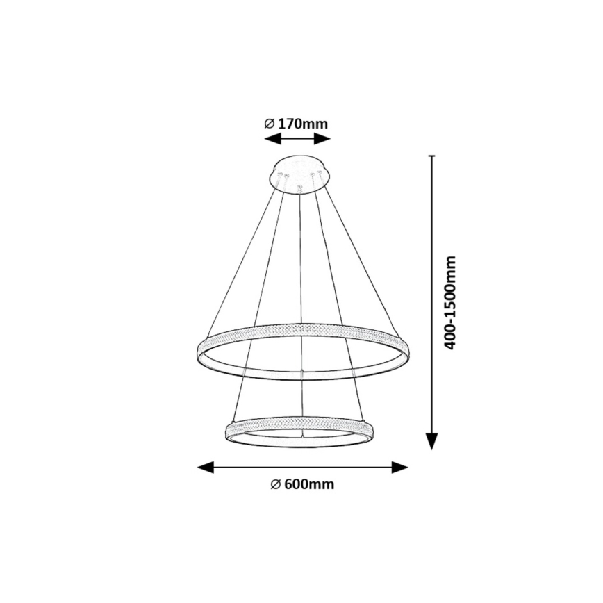 Rabalux - LED Lustra ar auklu LED/60W/230V 3000K