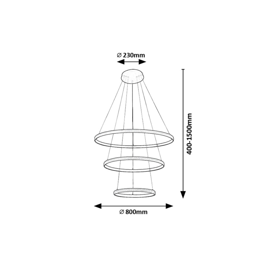 Rabalux - LED Lustra ar auklu LED/100W/230V 3000K