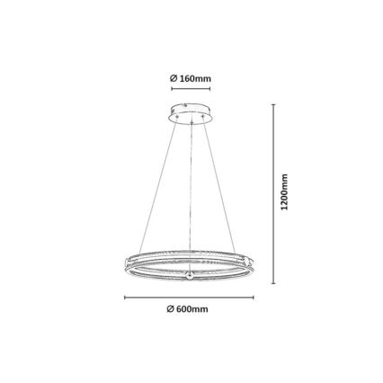 Rabalux - LED regulējama piekaramā lampa uz kabeļa LED/60W/230V 3000-6500K pelēka + tālvadība