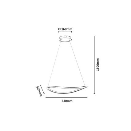 Rabalux - regulējama LED lustra uz troses LED/45W/230V 3000-6500K + tālvadības pults