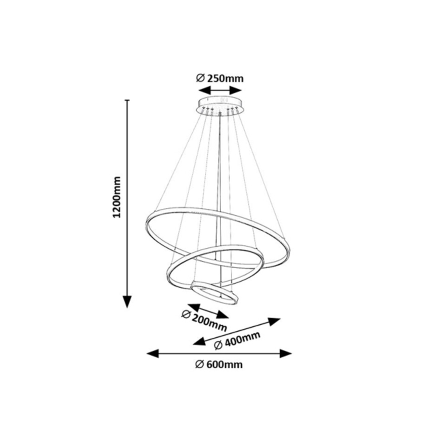 Rabalux - LED dimējama lustra uz kabeļa LED/90W/230V 3000-6500K + tālvadība