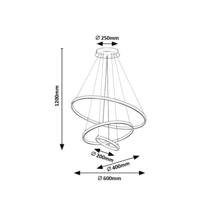 Rabalux - LED aptumšojama lampa uz troses LED/90W/230V 3000-6500K + tālvadības pults