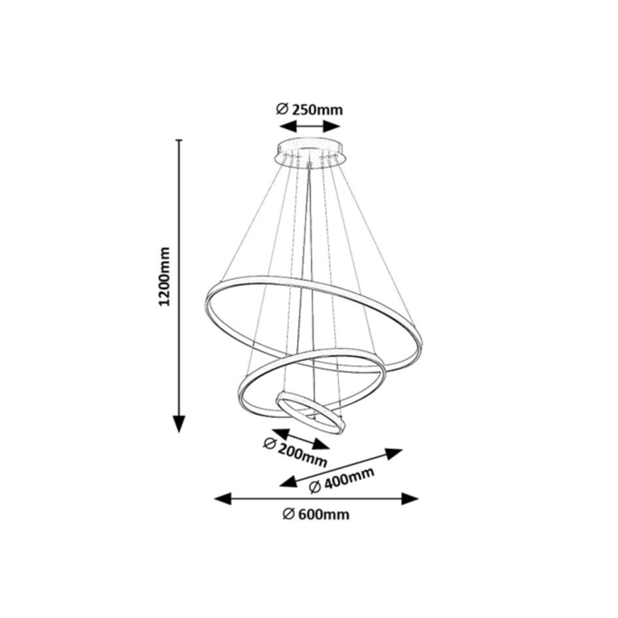 Rabalux - LED aptumšojama lampa uz troses LED/90W/230V 3000-6500K + tālvadības pults