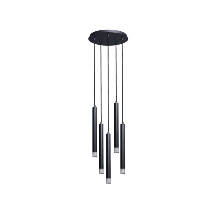Rabalux - Lustra ar auklu 5xG9/5W/230V melna