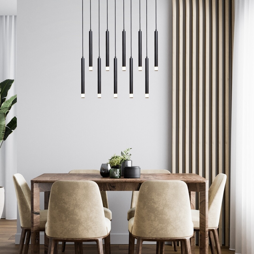 Rabalux - Lustra ar auklu 10xG9/5W/230V melna