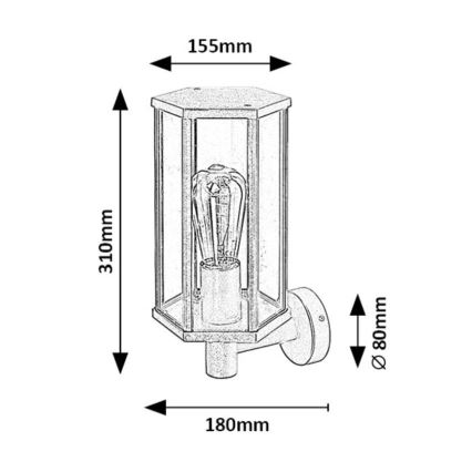 Rabalux - Āra sienas lampa 1xE27/40W/230V IP44